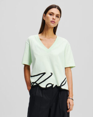KARL LAGERFELD CAMISETA CUELLO EN PICO FIRMA KARL